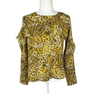 Abercrombie & Fitch Gold Floral Blouse Size XS